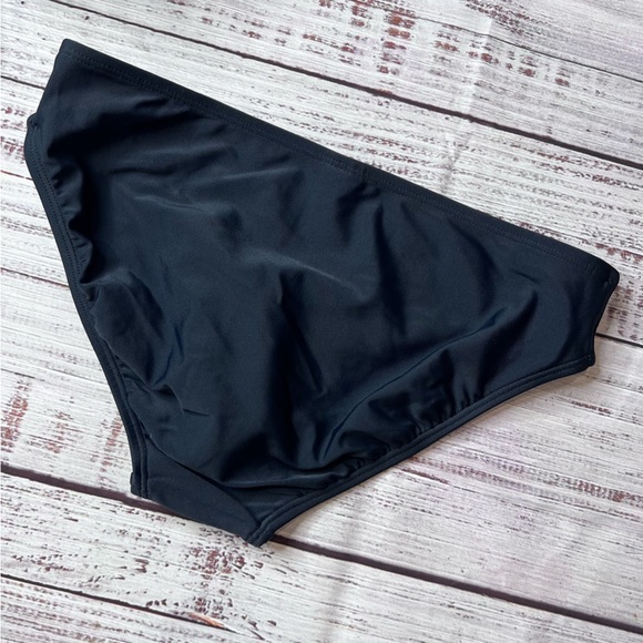 NWOT Black Bikini Swim Bottom with Pink and White Tie Die Accent - Picture 5 of 5